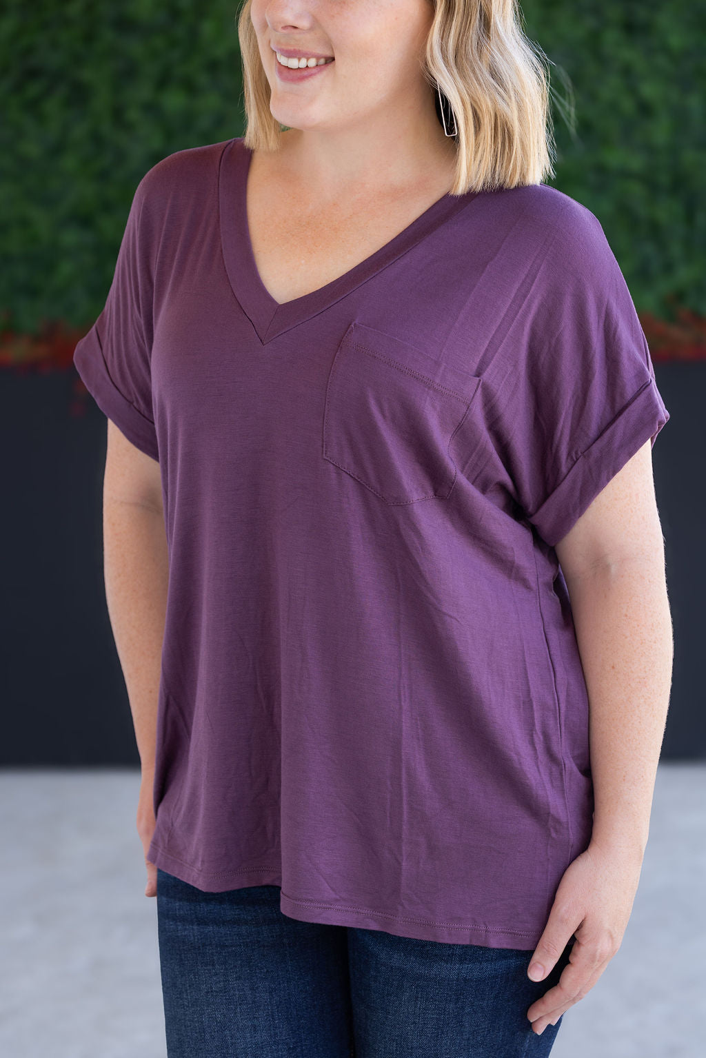 Sierra Pocket Top - Plum